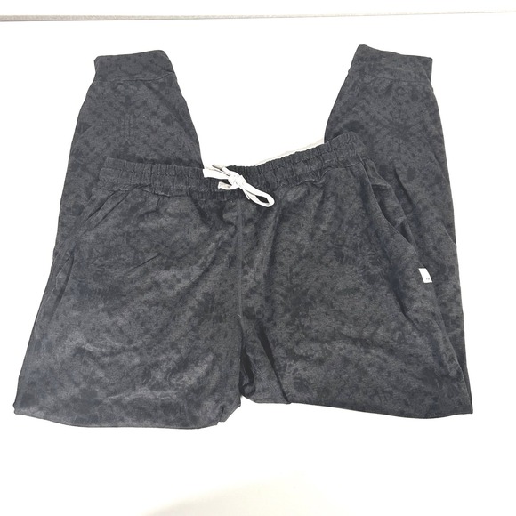 Vuori Pants - Vuori Women's Performance Dream knit jogger charcoal shibori gray print Small